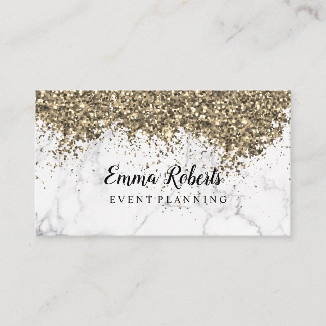 Gold Sparkling Event Planning Business Card (Front)