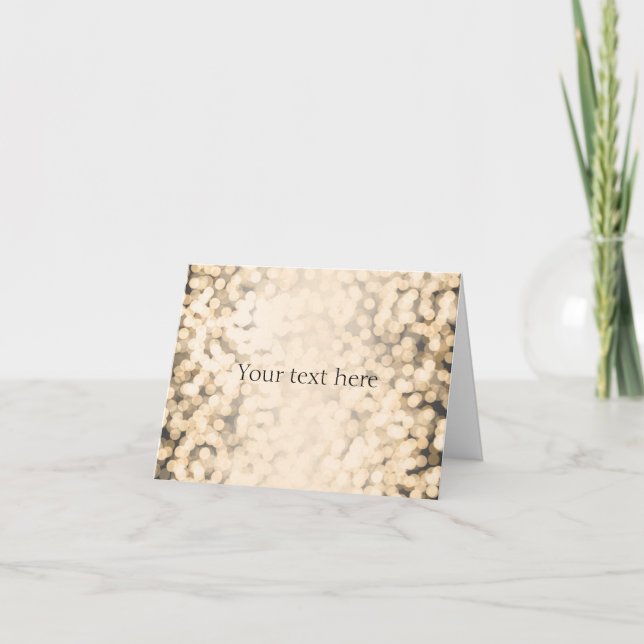 Gold Sparkling Glam ANY TEXT Birthday Card (Front)