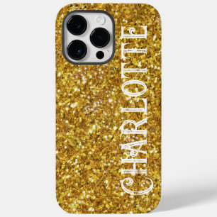 Gold sparkling glitter glam party vibe pattern   Case-Mate iPhone 14 pro max case