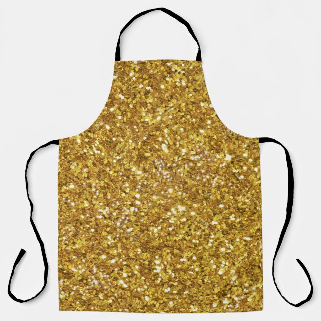 Gold sparkling glitter pattern            apron (Front)