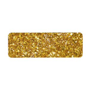 Gold sparkling glitter pattern          return address label