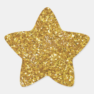 Gold sparkling glitter pattern         star sticker