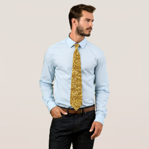 Gold sparkling glitter pattern            tie