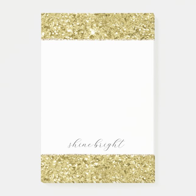 Gold Sparkling Glitter          Post-it Notes (Front)