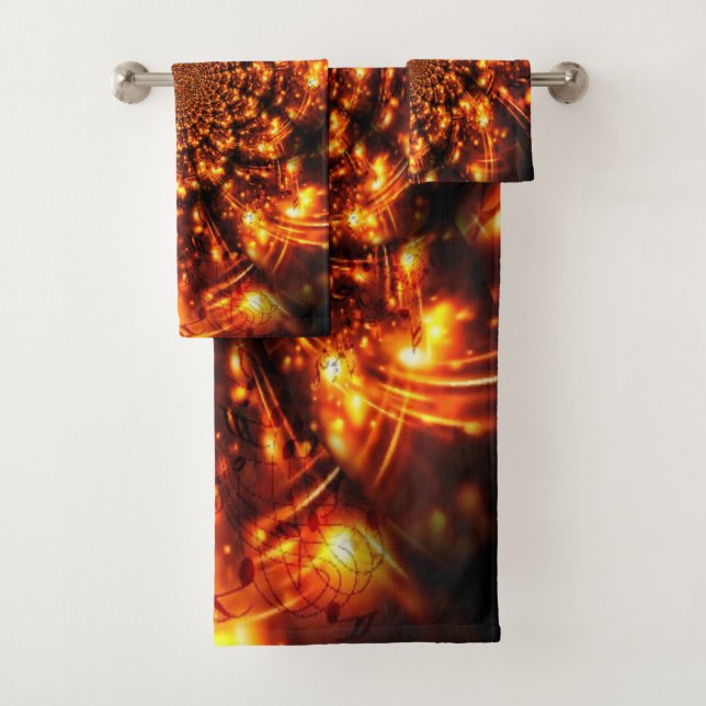 Gold Sparkling Lights Bath Towel Set (Insitu)
