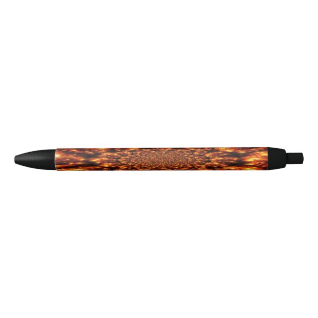 Gold Sparkling Lights Black Ink Pen (Front)