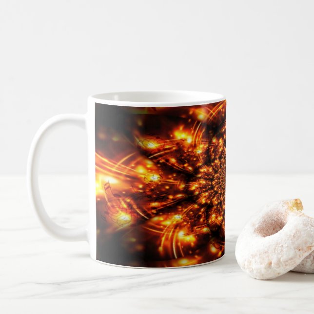 Gold Sparkling Lights Coffee Mug (With Donut)