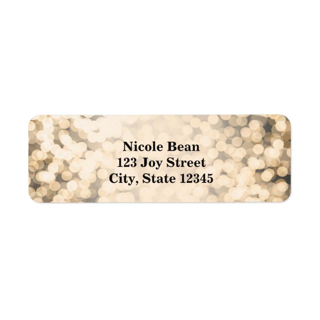 Gold Sparkling Lights Glamour Address Labels (Front)