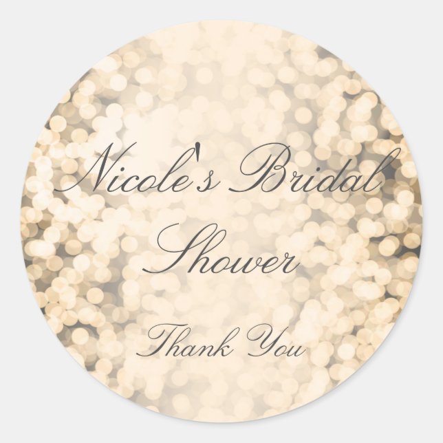 Gold Sparkling Lights Glamour Glam Party Stickers (Front)