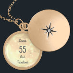 Gold sparkly 55th Birthday Gold Plated Necklace<br><div class="desc">Beautiful Gold sparkly 55th Birthday design Locket Necklace.</div>