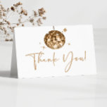Gold Sparkly Disco Ball Birthday Party Thank You Card<br><div class="desc">This is a Gold Sparkly Disco Ball Birthday Party Thank You Card!</div>