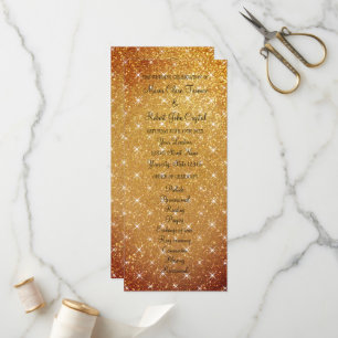 Gold sparkly glitter fab wedding ceremony program