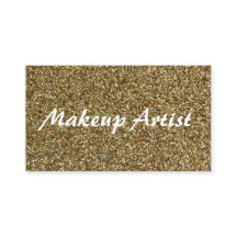 Gold Sparkly Glitter Makeup Artist Business Card