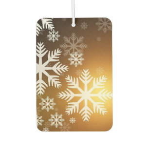 Gold Sparkly Snowflakes Car Air Freshener