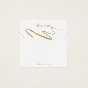 Gold sparkly squiggle, necklace display card