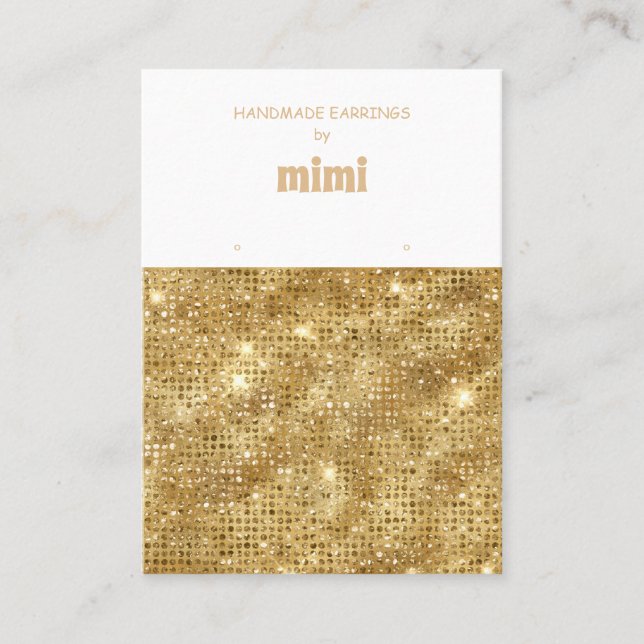 Gold Sparks Earring Display  Business Card (Front)