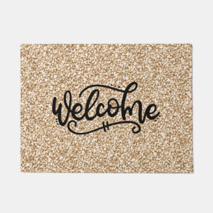 Gold Speckeled Glitter Welcome Doormat