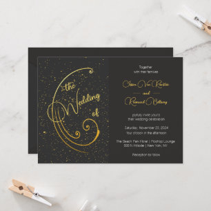 Gold Speckle Wedding Invitation