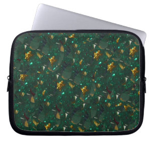 Gold Speckled Green Electronics Bag