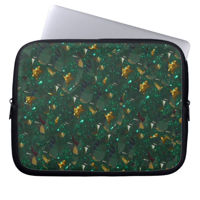 Gold Speckled Green Electronics Bag (Front)