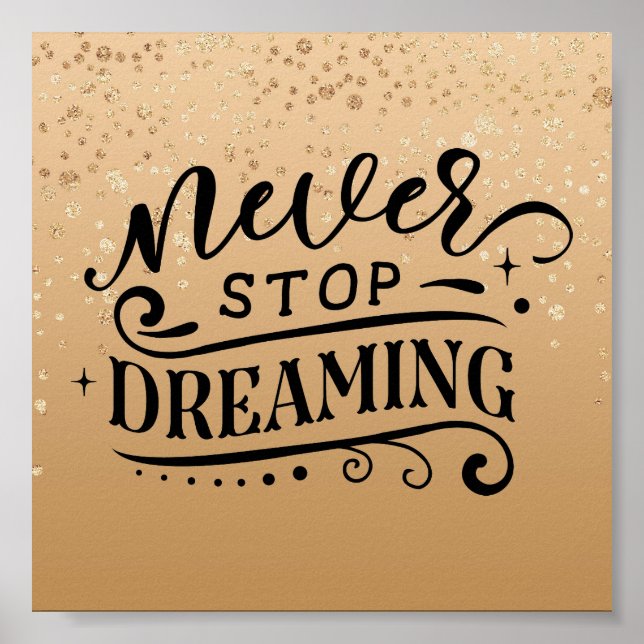 Gold Speckled Inspirational Quote Poster (Front)