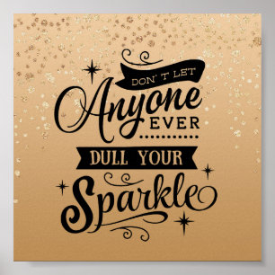 Gold Speckled Inspirational Quote Poster