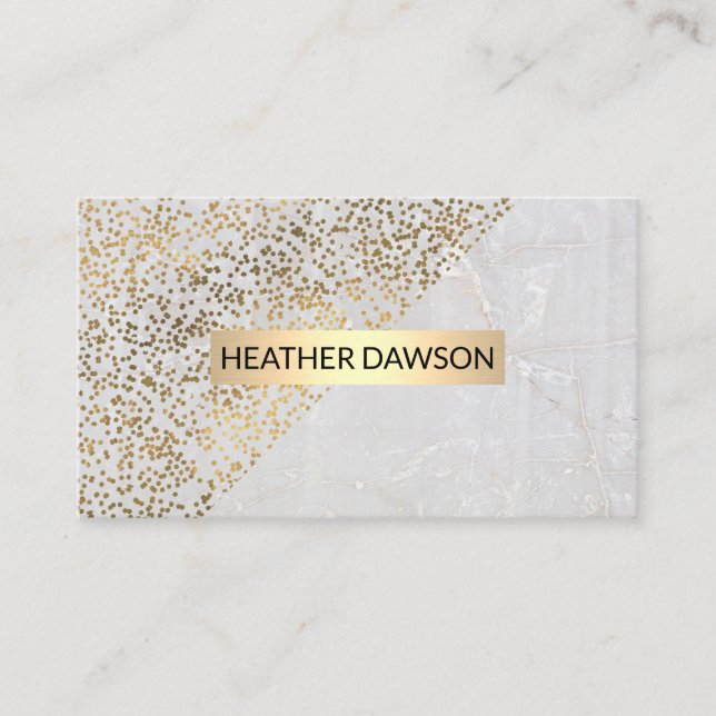 Gold Speckled | Marble Stone Business Card (Front)
