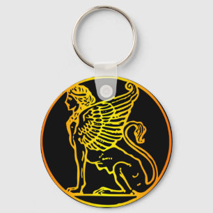 Gold Sphinx Key Ring