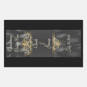 Gold Spiders Wedding Wine Label Sticker