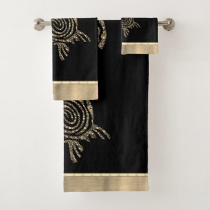 Gold Spiral Tribal Turtle Bath Towel Set
