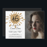 Gold Splash Sweet 16 16th Birthday Party Photo Invitation<br><div class="desc">A modern sweet 16 birthday party photo invitation with a gold glitter splash and the number 16 in modern typography. Send out this glamourous gold glitter and black 16th birthday party celebration invitation to your family and friends. Simply add your photo and personal details to this sixteenth birthday party invitation....</div>