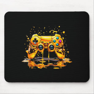 Gold Splash Video Game Controller Golden Gamer Gam Mouse Pad