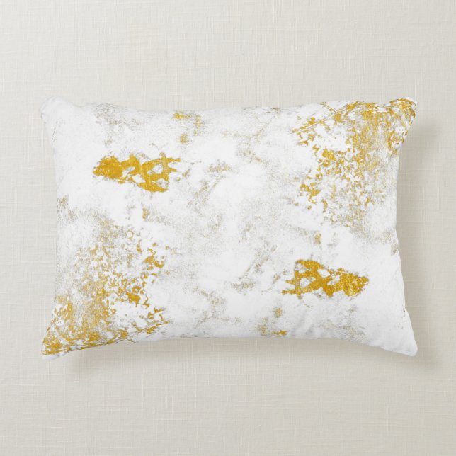 Gold splashes Texture. Brush stroke design element Decorative Cushion (Front)