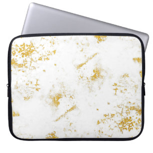 Gold splashes Texture. Brush stroke design element Laptop Sleeve