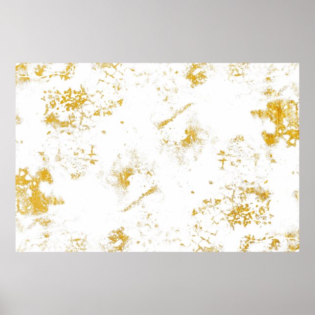 Gold splashes Texture. Brush stroke design element Poster (Front)