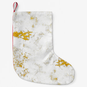 Gold splashes Texture. Brush stroke design element Small Christmas Stocking