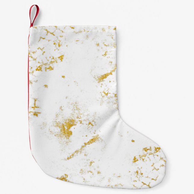Gold splashes Texture. Brush stroke design element Small Christmas Stocking (Front)