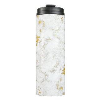 Gold splashes Texture. Brush stroke design element Thermal Tumbler