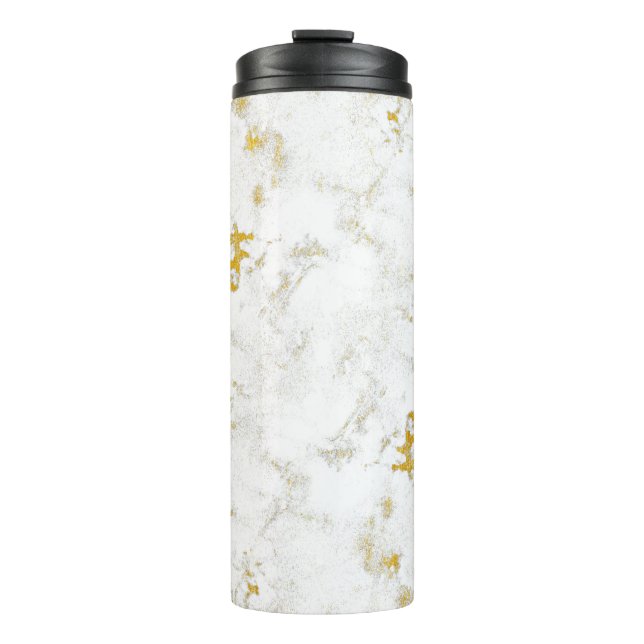 Gold splashes Texture. Brush stroke design element Thermal Tumbler (Front)