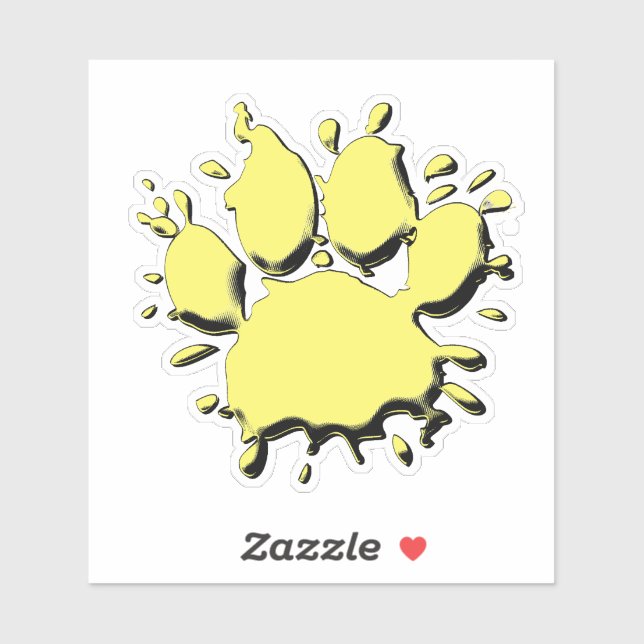 Gold Splatter Dog Paw Drawing (Sheet)