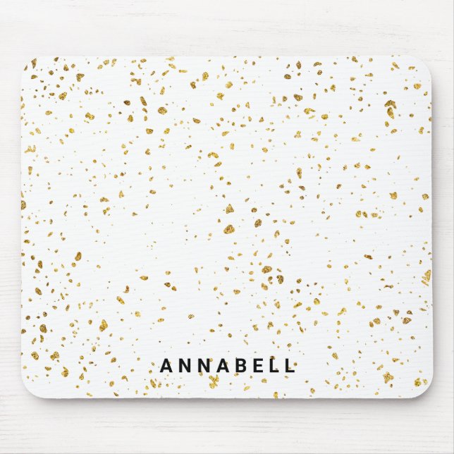 Gold splatter, modern, salon Mousepad (Front)