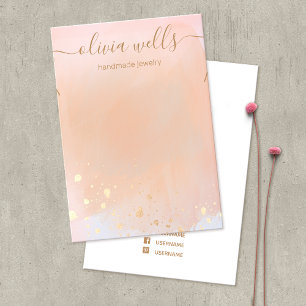 Gold Splatter Terracotta Watercolor Necklace Business Card