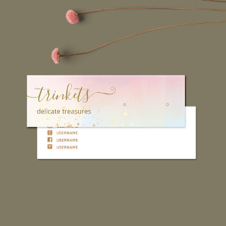 Gold Splatter Watercolor Stud Earring Display  Mini Business Card