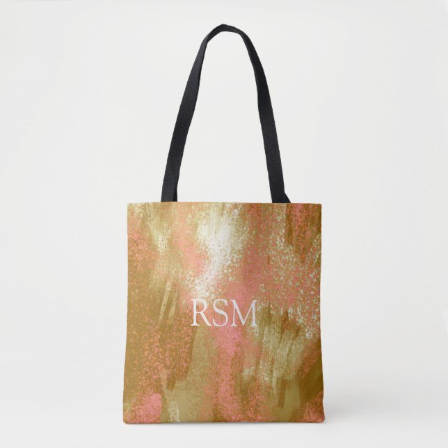 Gold Splattered Personalised Unique Tote Bag (Front)