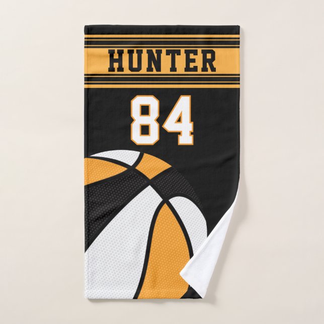 Gold Sport 🏀 Basketball | DIY Text Hand Towel (Hand Towel)