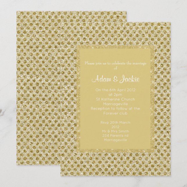 GOLD SPOT ELEGANT WEDDING INVITATION (Front/Back)