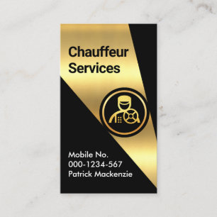 Gold Spotlight On Chauffeur Driver Business Card