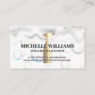 Gold Spray Bottle   Soap Bubbles and Suds Business Card