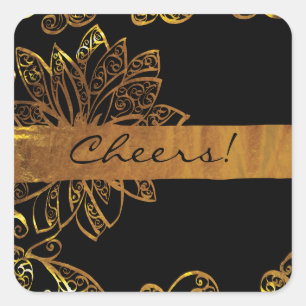 Gold Square Sticker