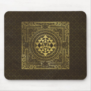 Gold Sri Yantra / Sri Chakra Mouse Pad